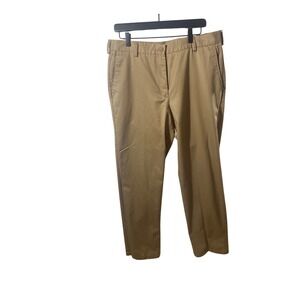 IZOD American Chino Khaki Pants Mens 34x34 Straight Fit Brown Cotton Trousers